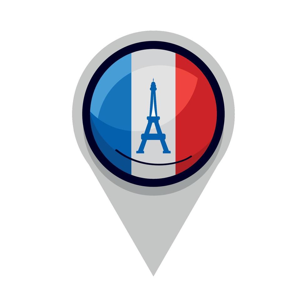 france flag in pin vector