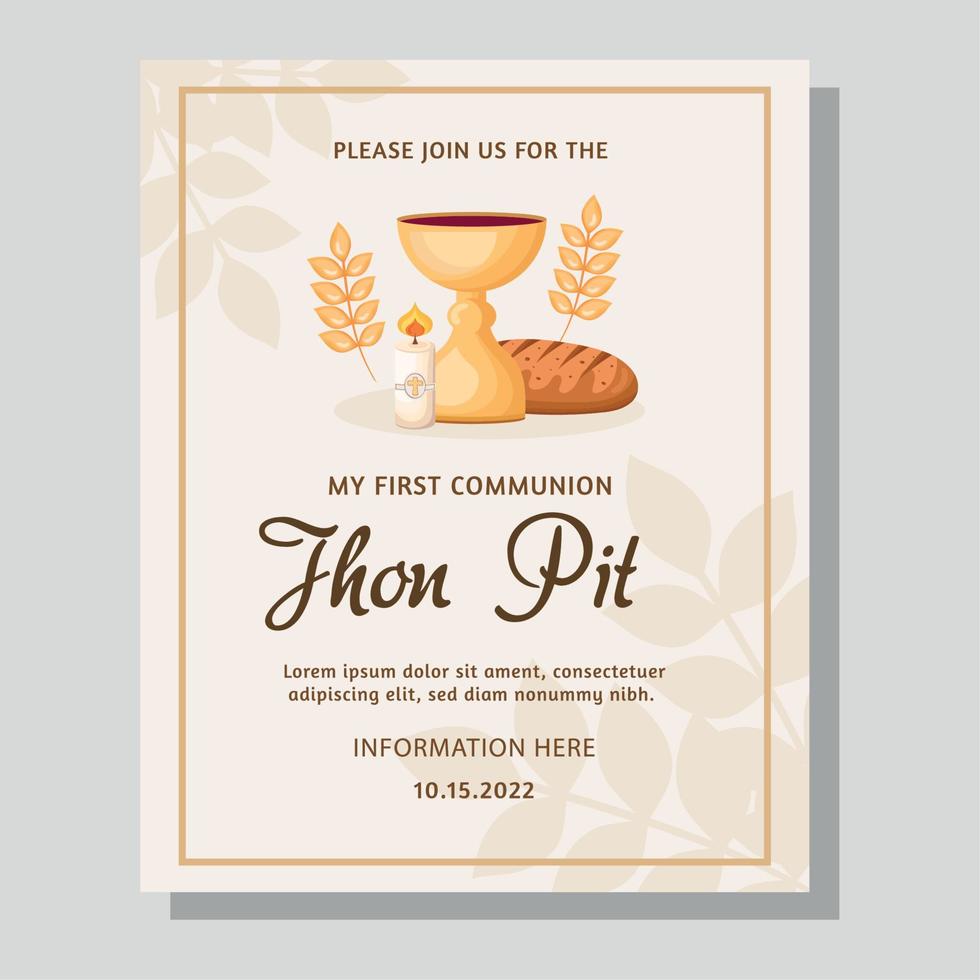 first communion card vector