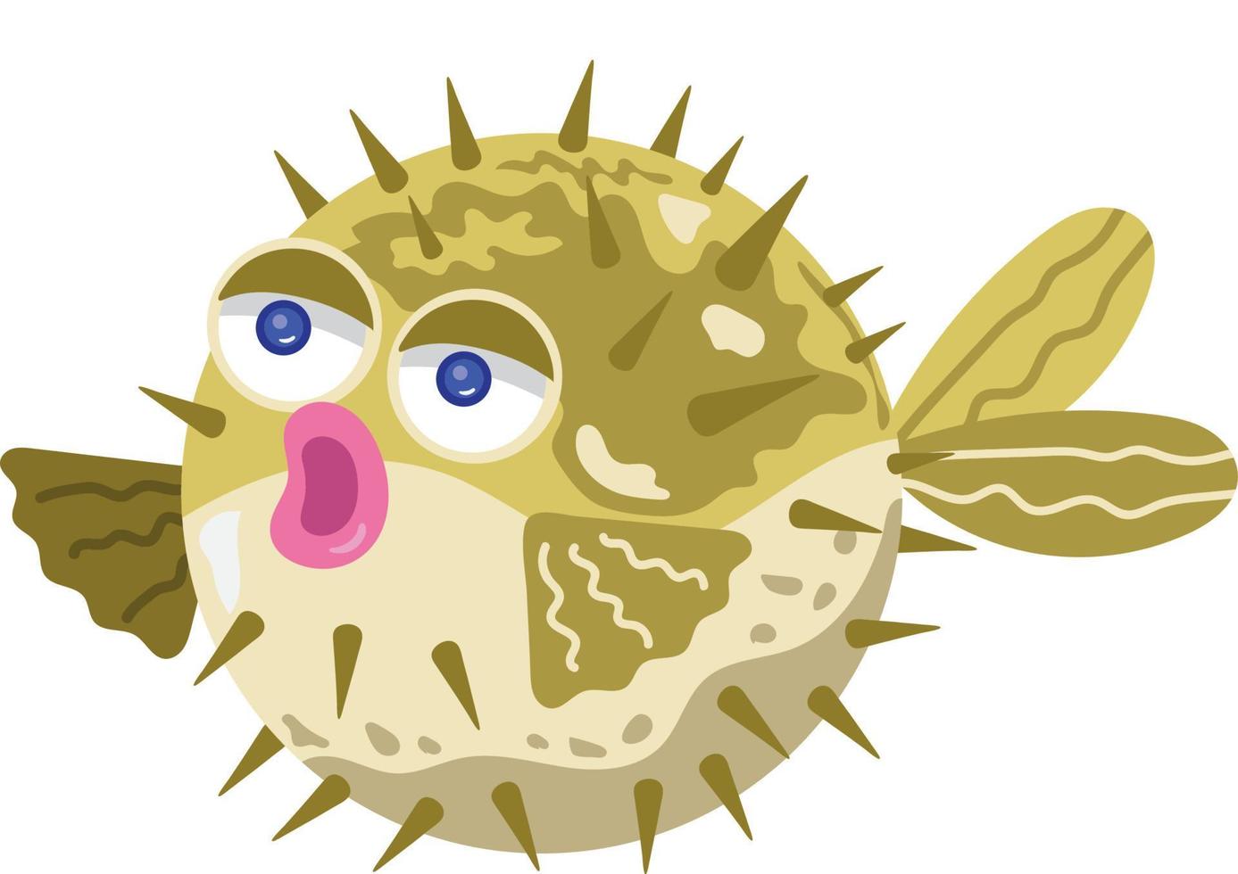 blowfish with sealife vector