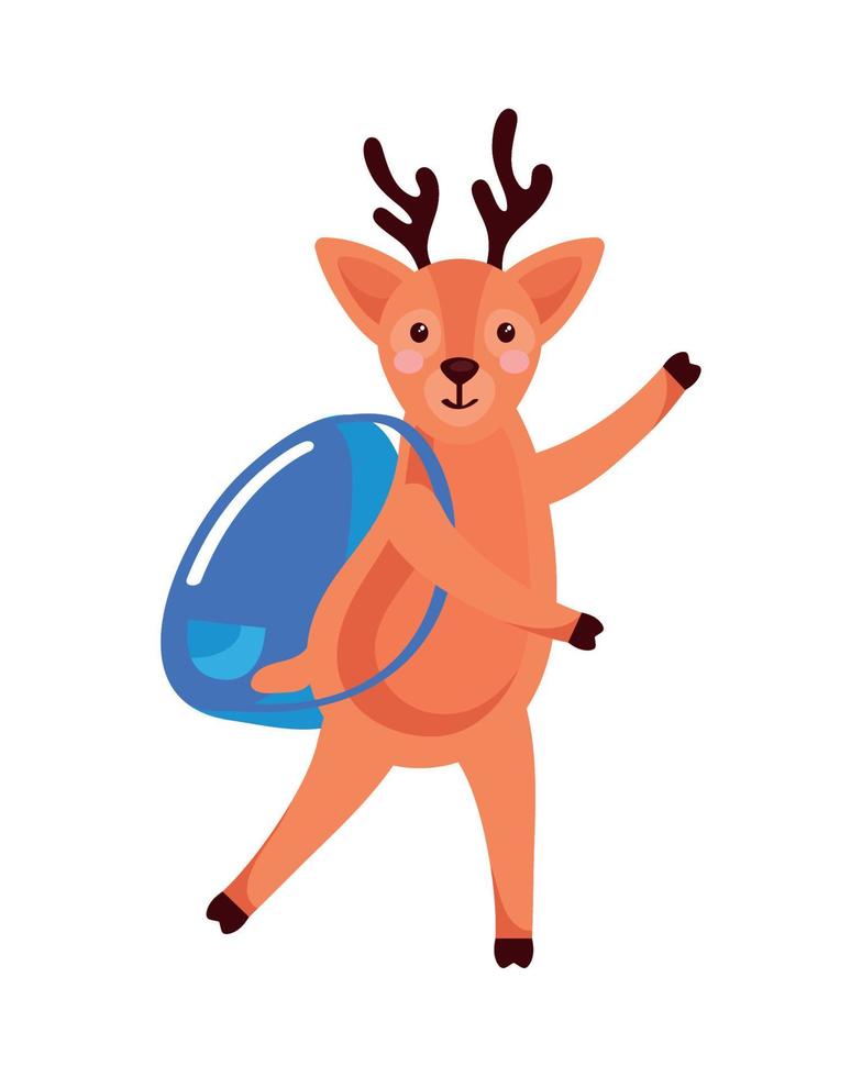 cute reindeer student vector