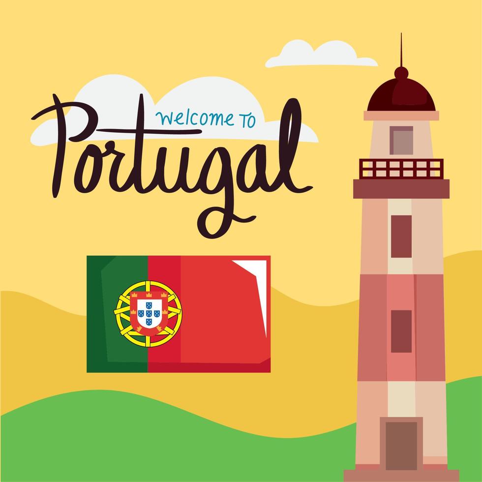 bienvenido a las letras de portugal vector