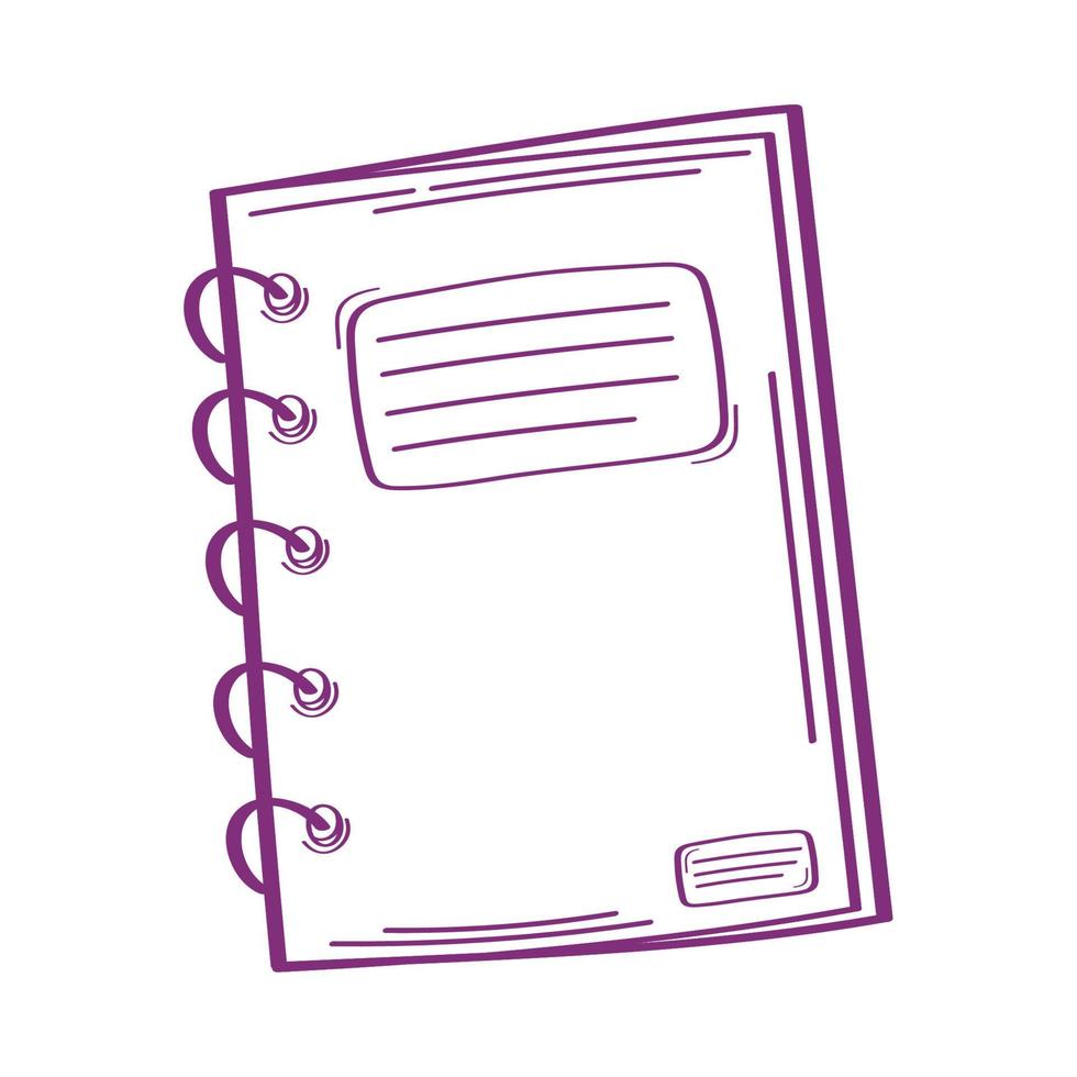 notebook school supply doodle vector