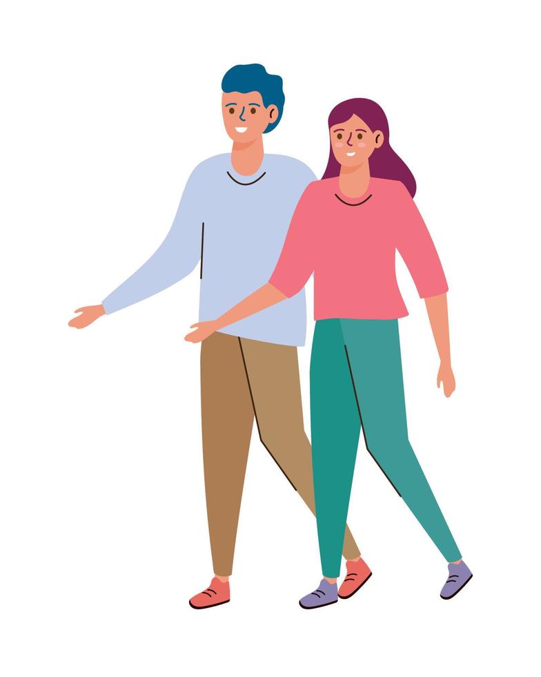 lovers couple walking vector