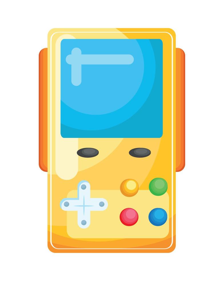 dispositivo de videojuegos amarillo vector