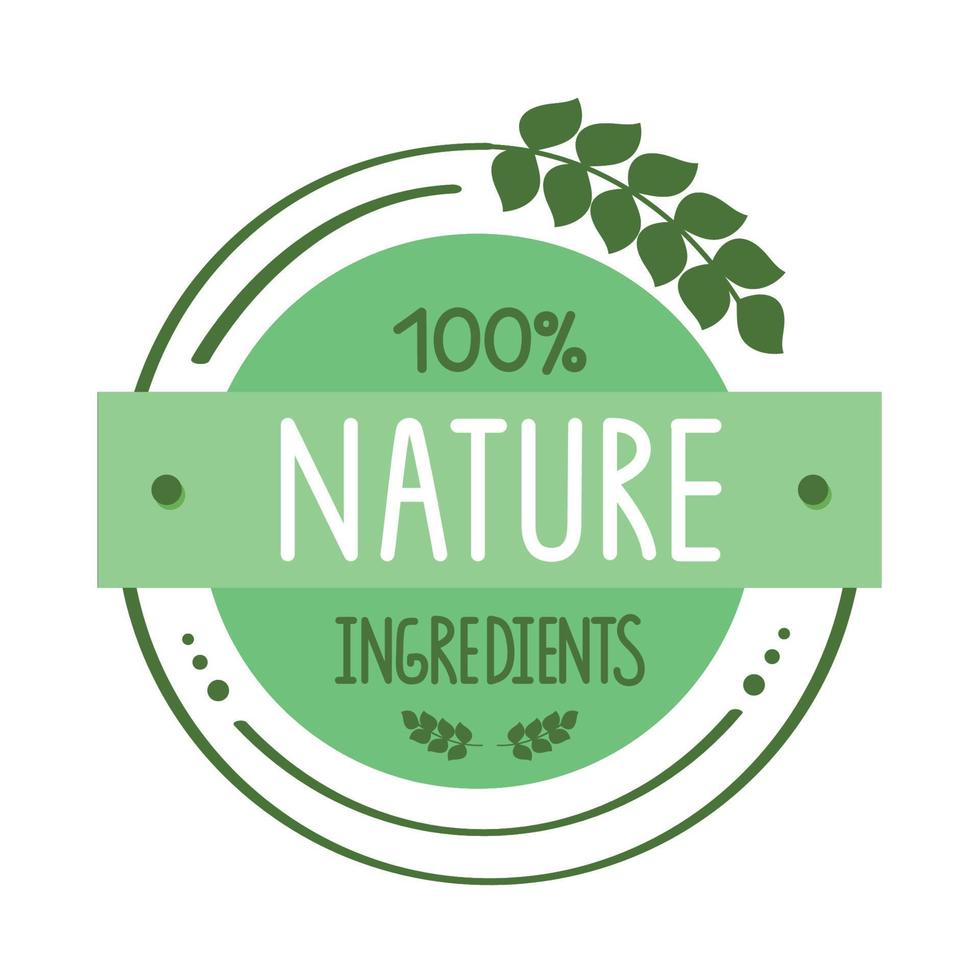 Ingredientes 100 por ciento naturales. vector