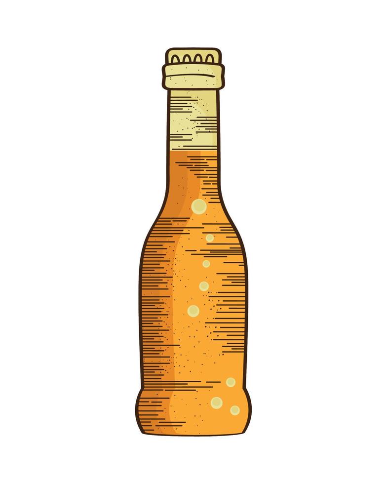 botella de cerveza dorada vector