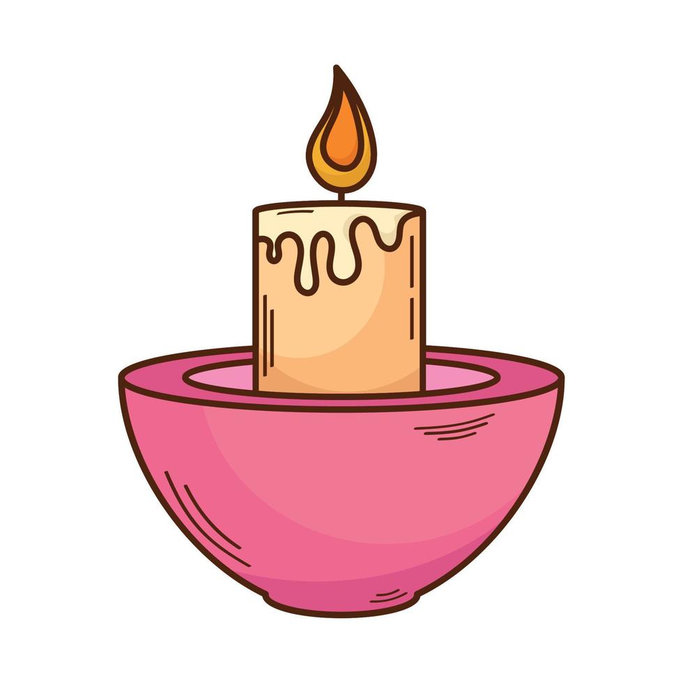 candle in pink cup vector