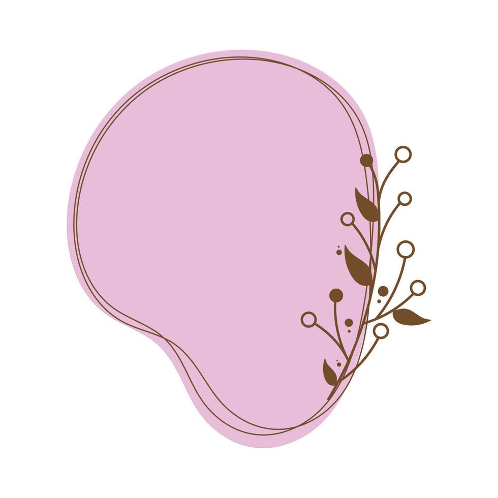 lilac floral badge vector