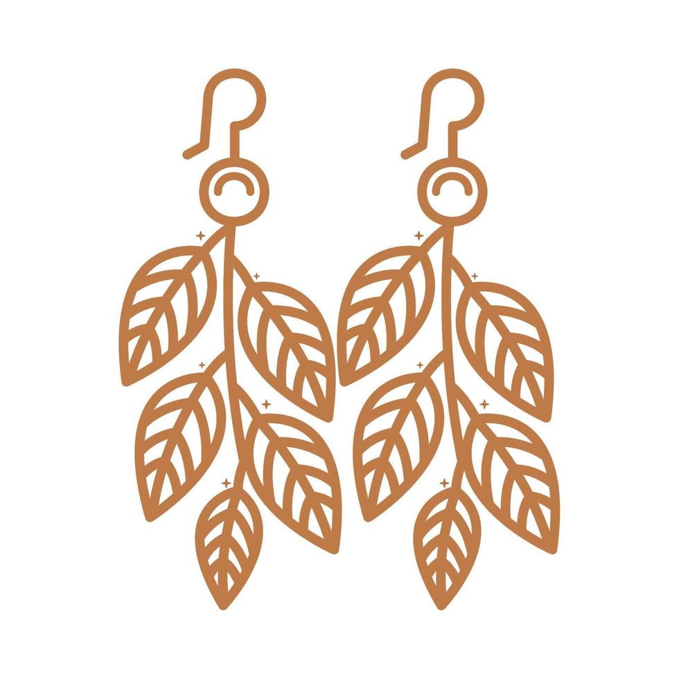 earrings with leafs vector