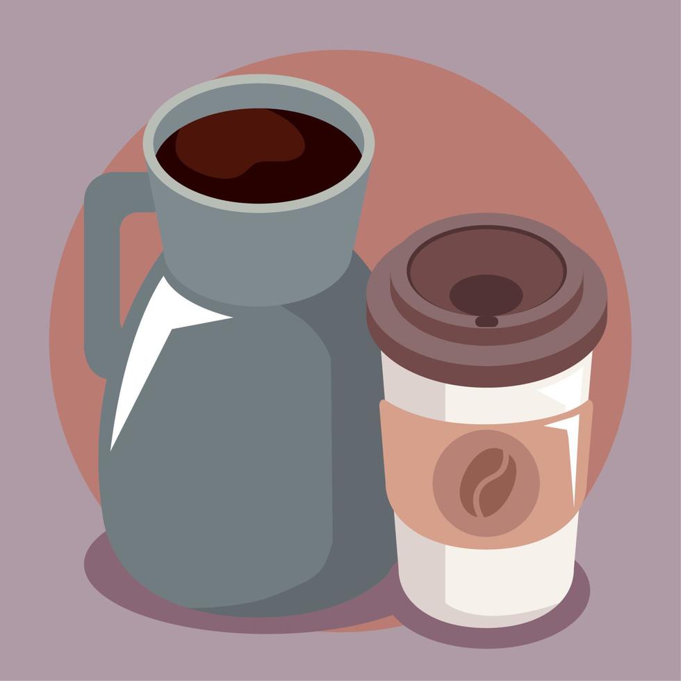 coffee Isometric pot with teapot vector