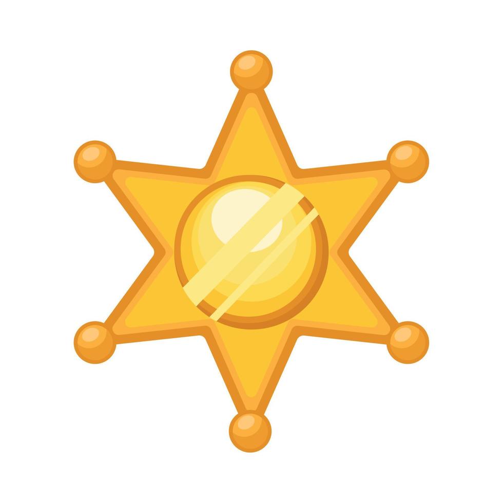 golden sheriff star emblem vector