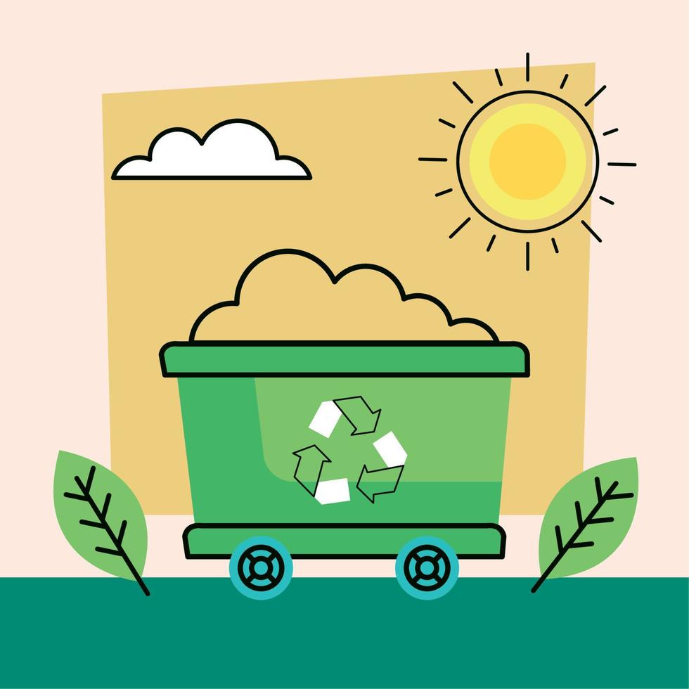 vagón minero ecológico vector