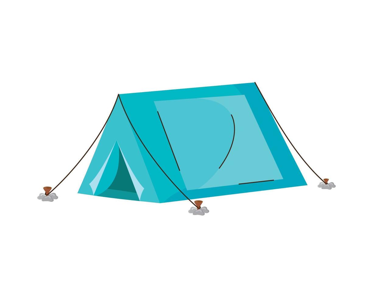 blue camping tent vector