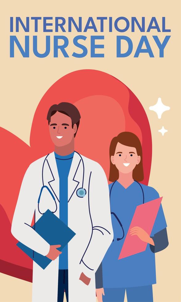 internacional nurse day poster vector