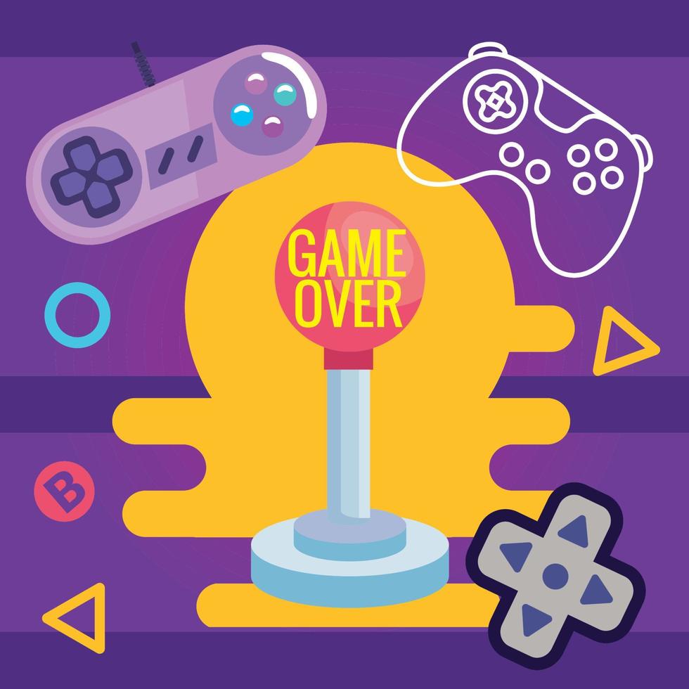 game over lettering in joystick vector