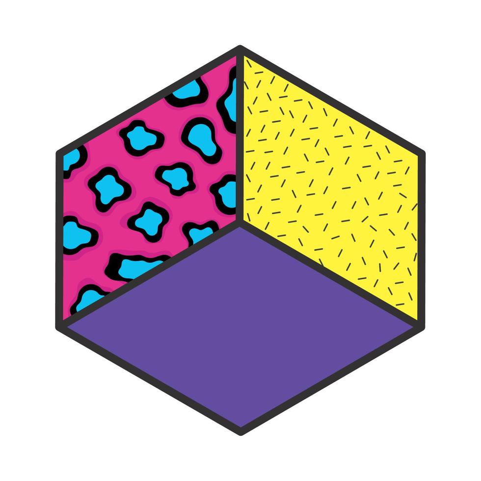 cube nineties figure vector