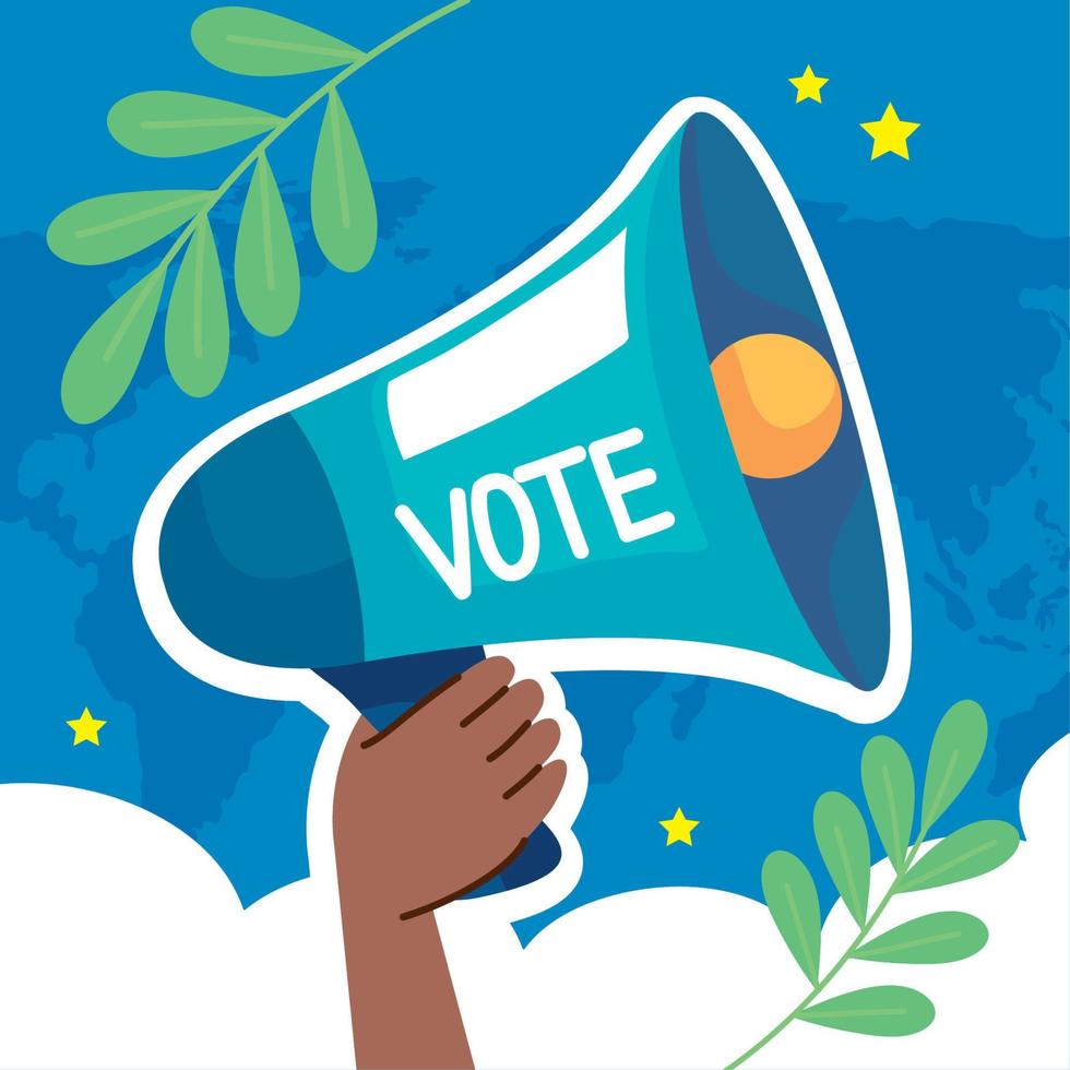 megaphone with vote word vector