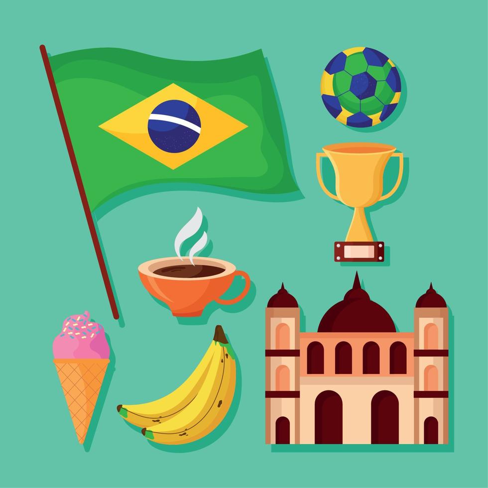 icons brazil culture vector