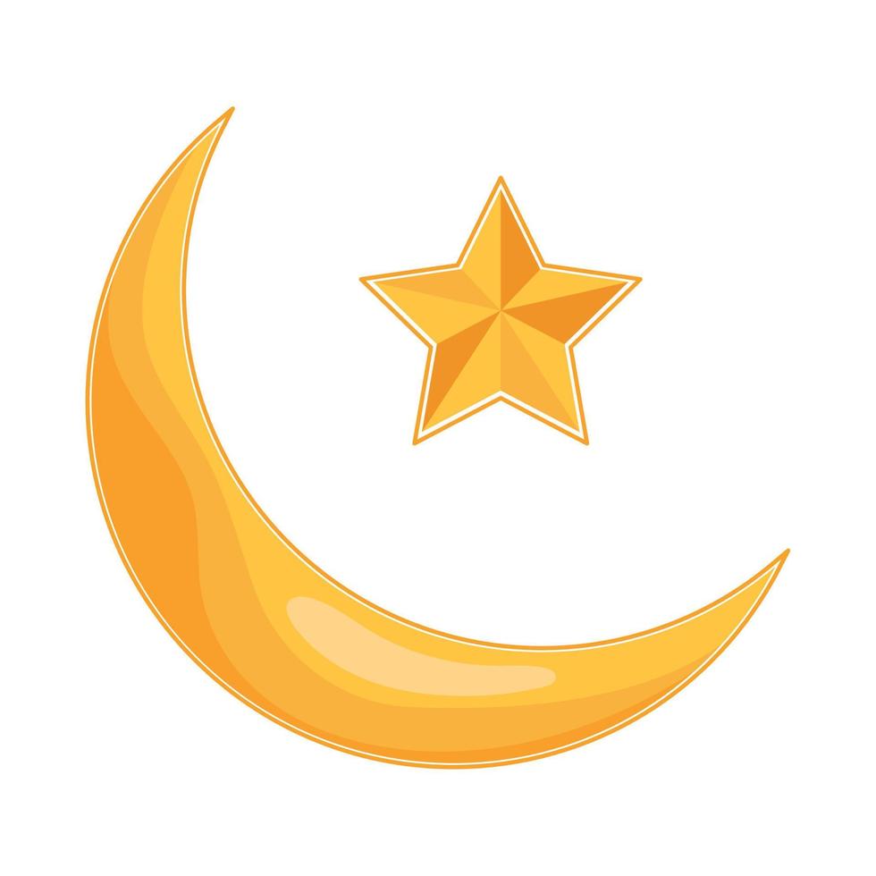 golden moon and star vector