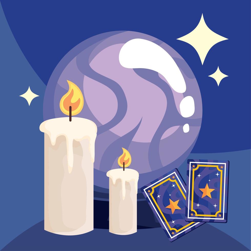 crystal ball with candles vector