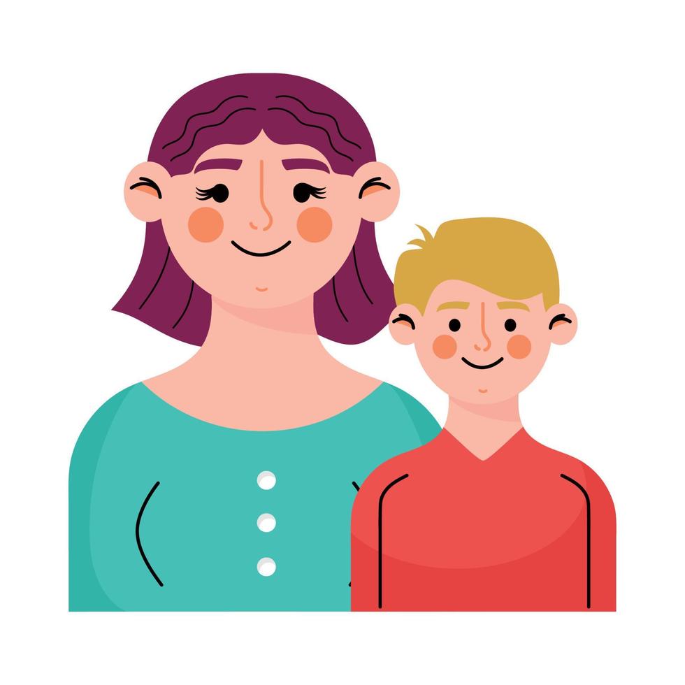 mother with blond son vector