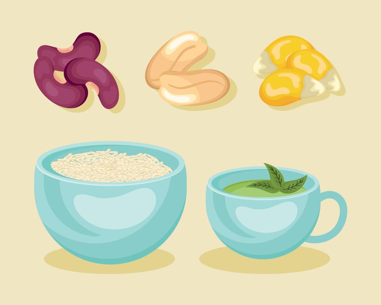 super foods icons vector