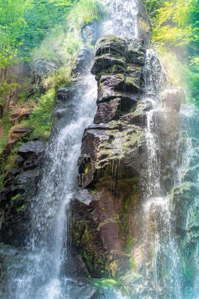 waterfall with rocks photo