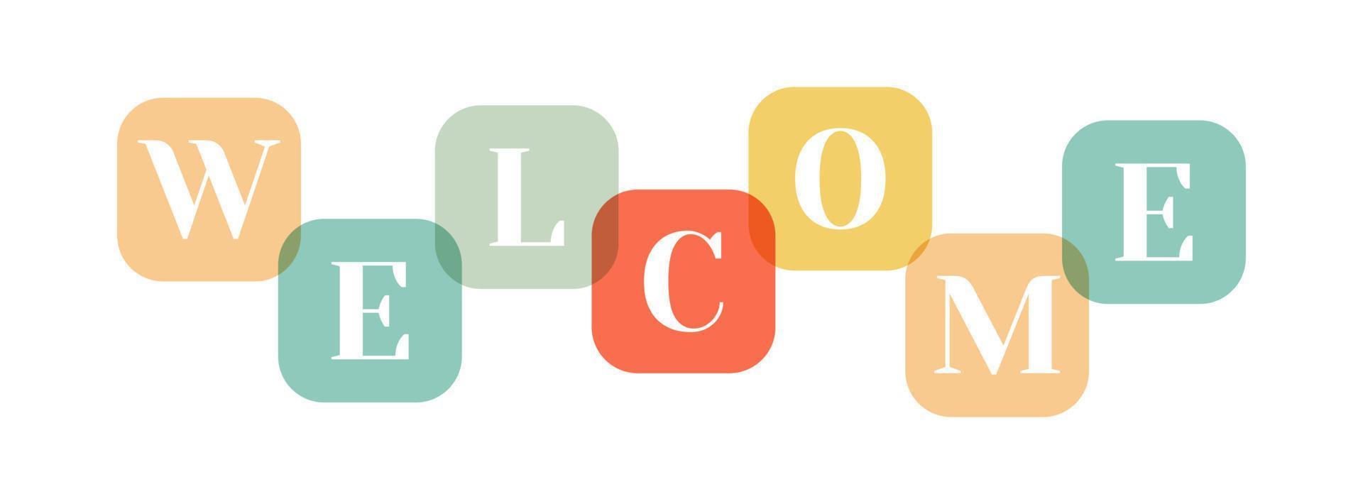 Welcome letters banner. Stock vector banner