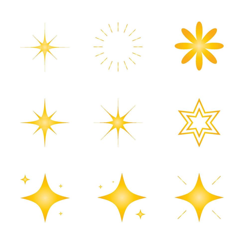 Star icons. Twinkling stars. Sparkles, shining burst. Christmas vector symbols isolated