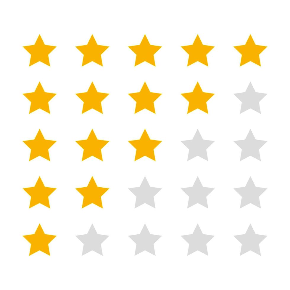 Five stars customer product rating. Flat icon for apps and websites. vector