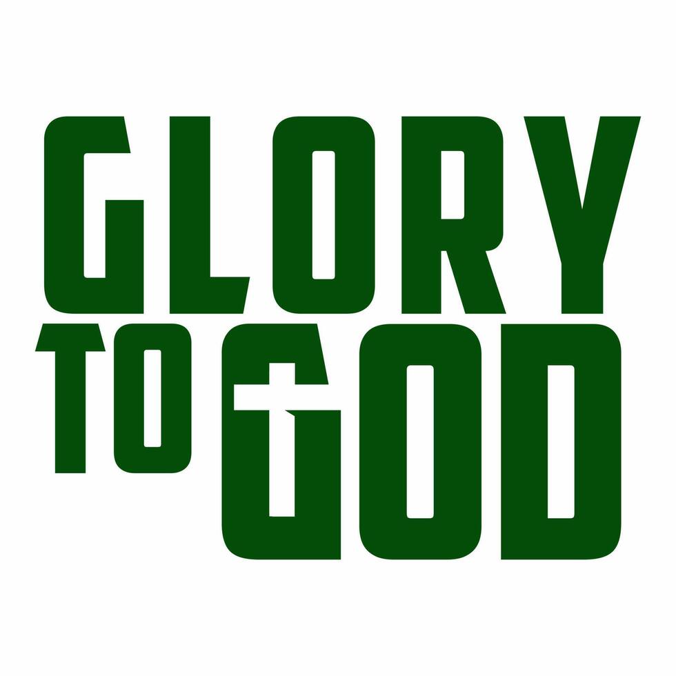 glory to God writing with cross illustration vector