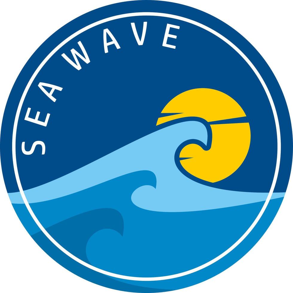 vector de logotipo de ilustración de olas oceánicas