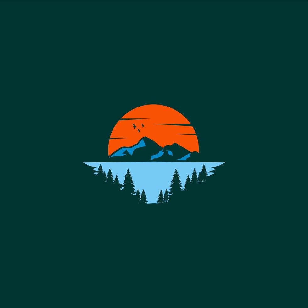 mountain adventure logo illustration vector design