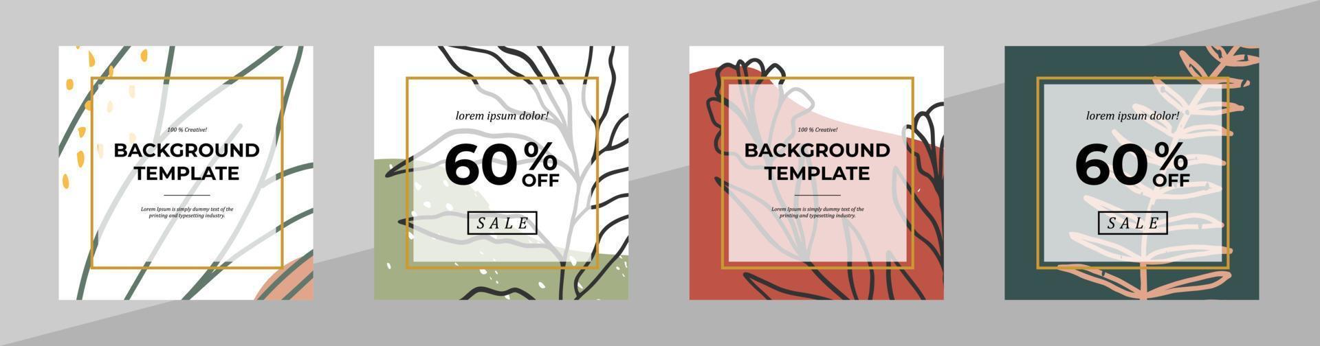 Vector modern floral banner design for social media cover, flyer, invitation card, website design, book cover, poster