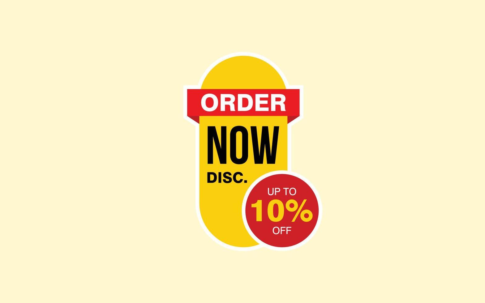 10 Percent discount offer, clearance, promotion banner layout with sticker badge. vector