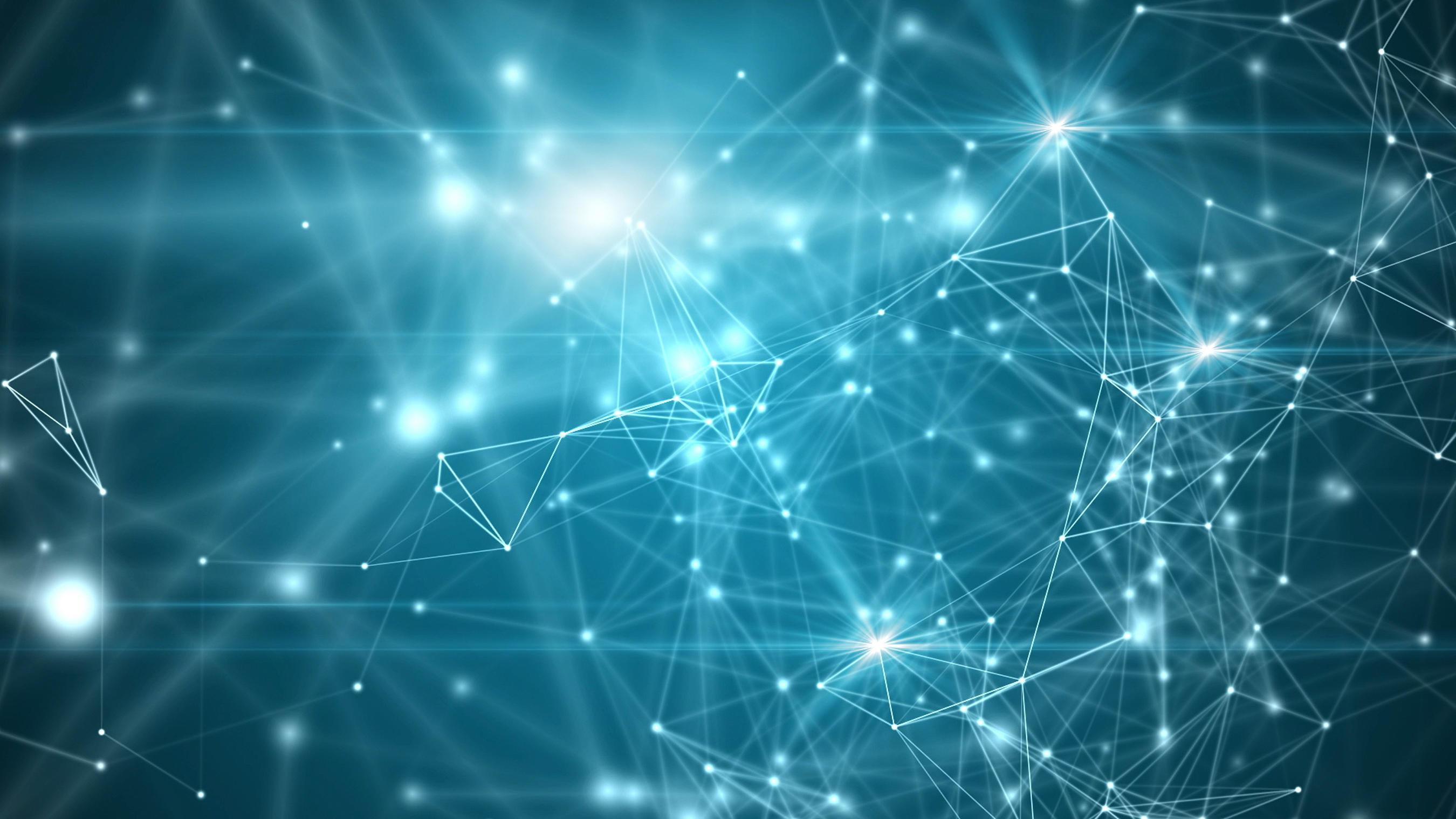 Plexus structure and lights. Abstract technology, science and