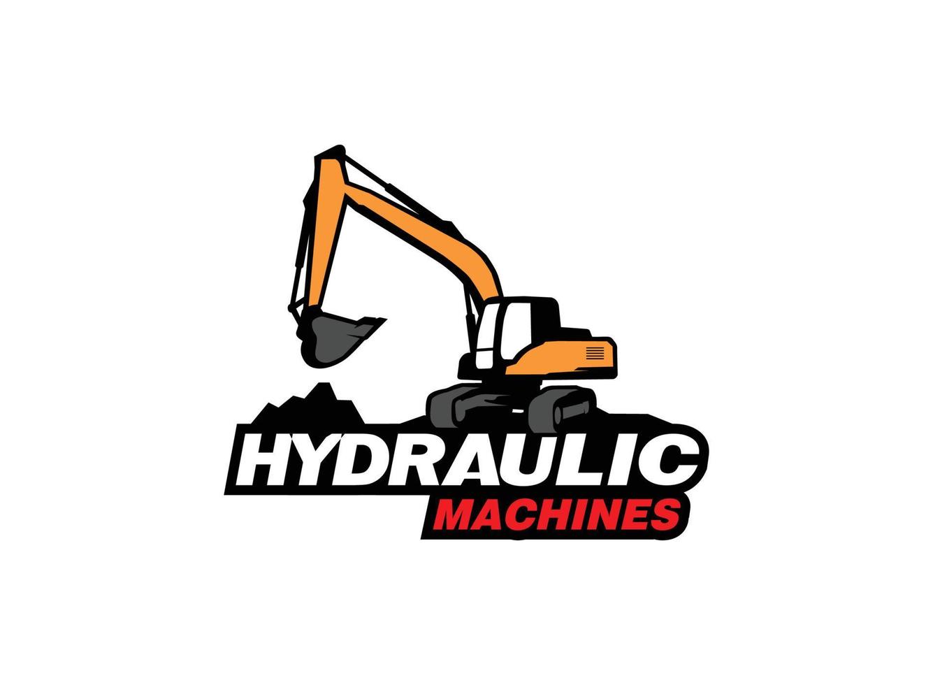 Excavator logo vector for construction company. Vehicle equipment template vector illustration for your brand.