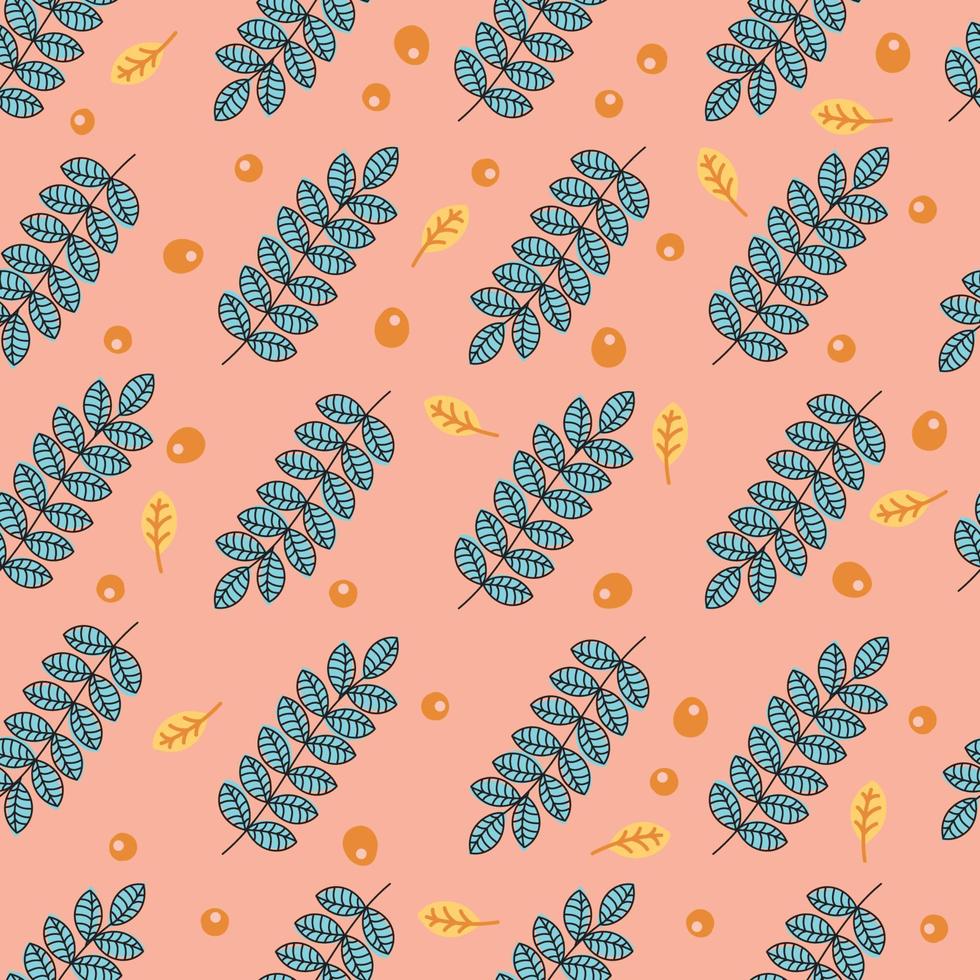 Tropical flowers on a background of palm leaves. Seamless pattern with tropical plants leaves and flowers. Tropical illustration. Jungle foliage. Vector seamless pattern for fabrics, packaging, gifts