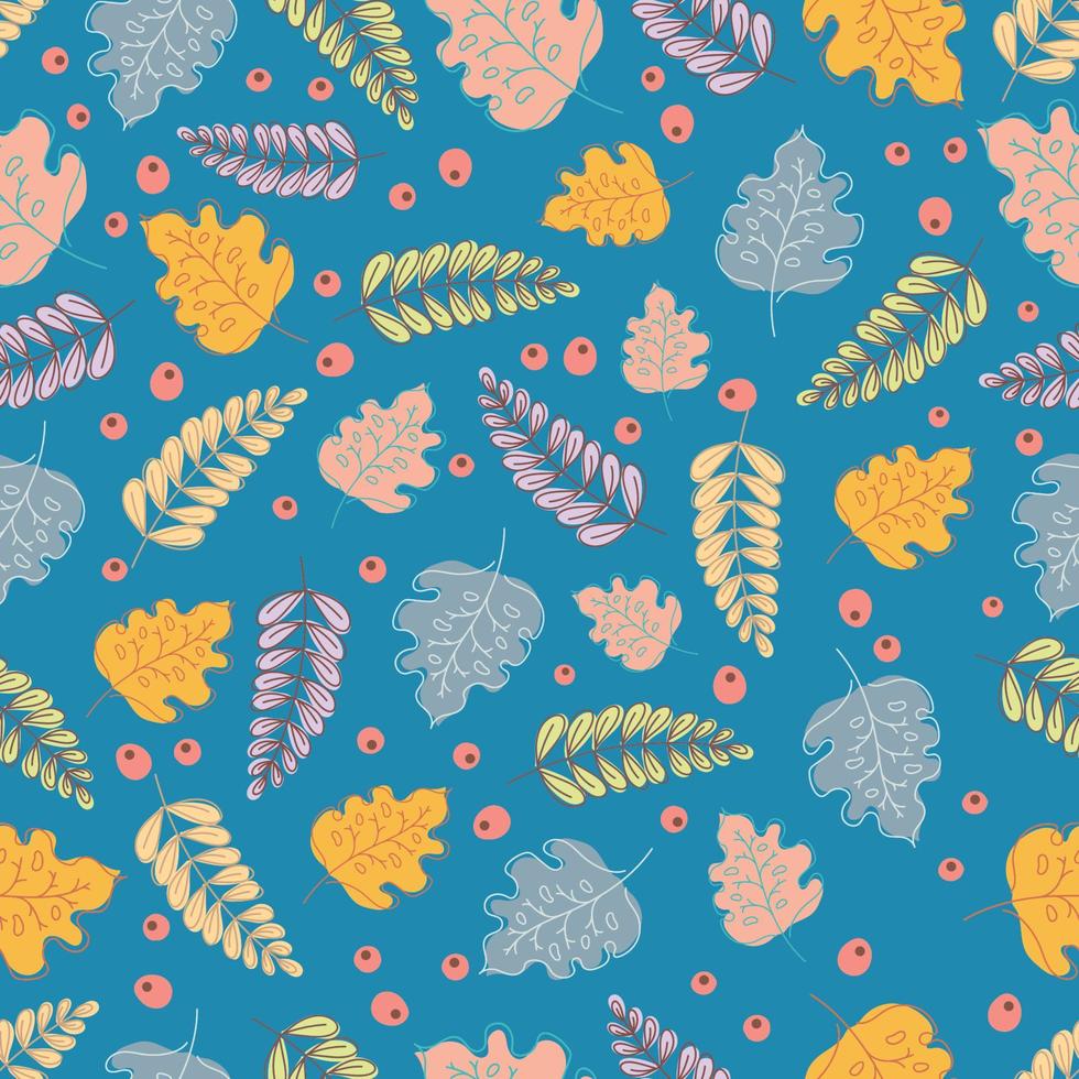 Tropical flowers on a background of palm leaves. Seamless pattern with tropical plants leaves and flowers. Tropical illustration. Jungle foliage. Vector seamless pattern for fabrics, packaging, gifts