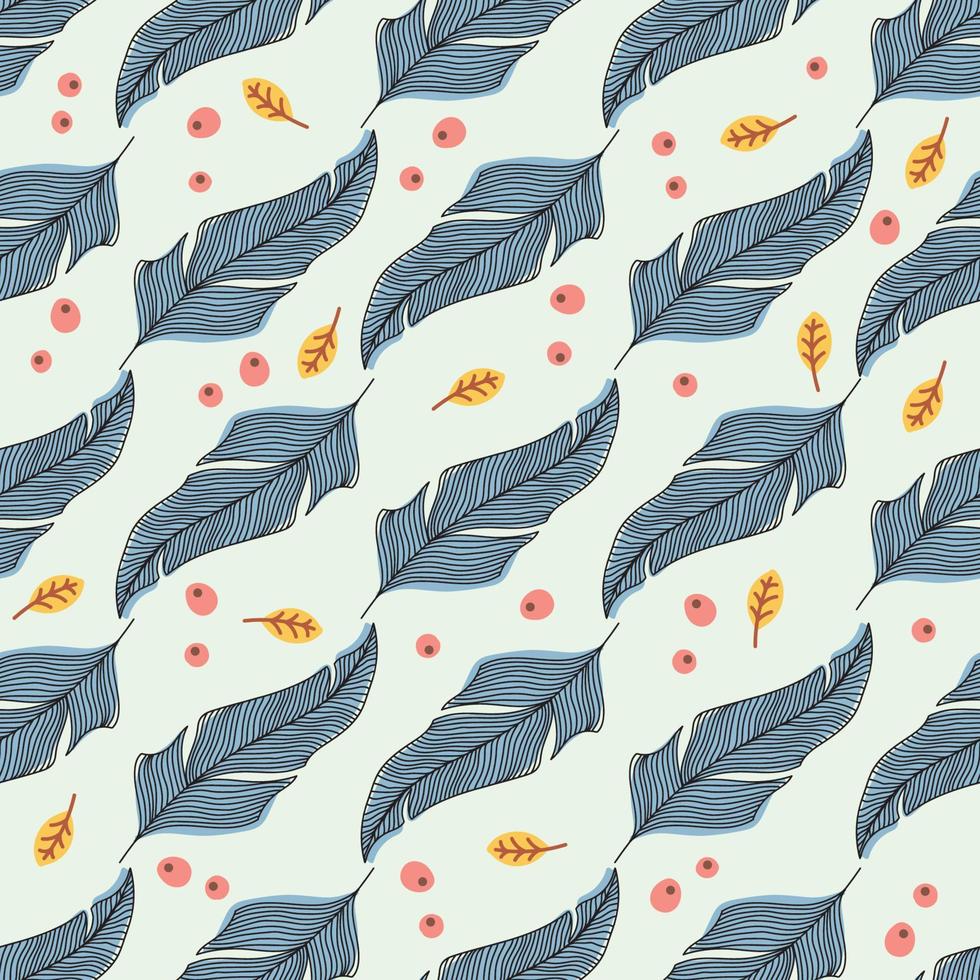 Tropical flowers on a background of palm leaves. Seamless pattern with tropical plants leaves and flowers. Tropical illustration. Jungle foliage. Vector seamless pattern for fabrics, packaging, gifts