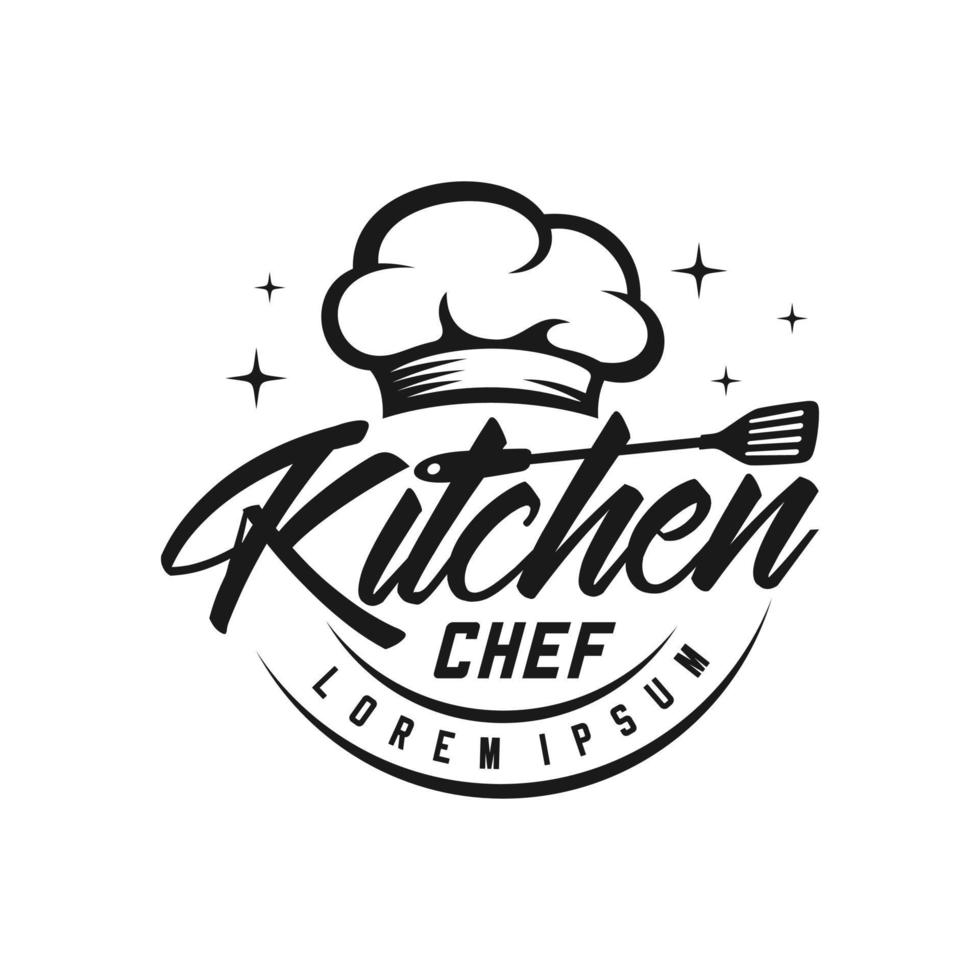 plantilla de vector de diseño de logotipo de chef de cocina