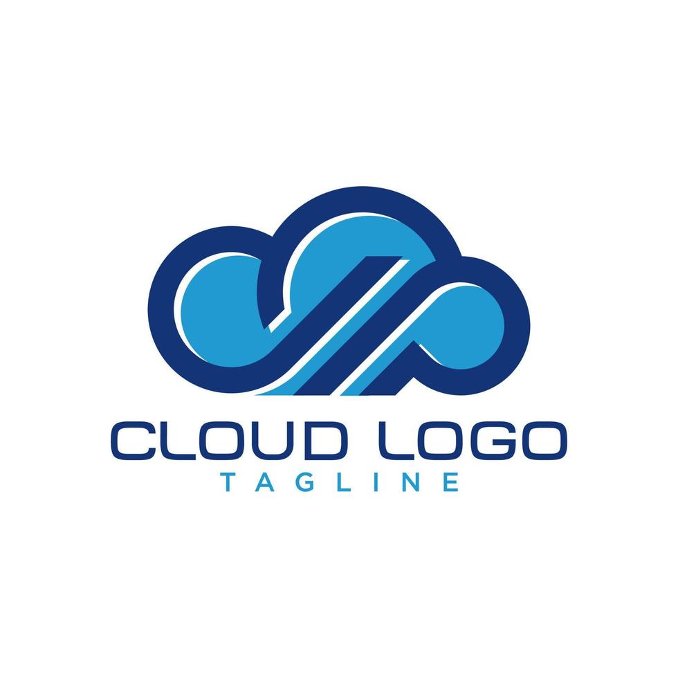 plantilla de vector de logotipo de datos de nube