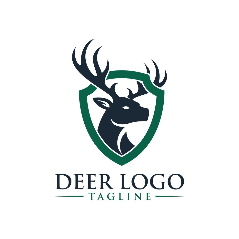 deer head silhouette deer logo deer vector illustration template