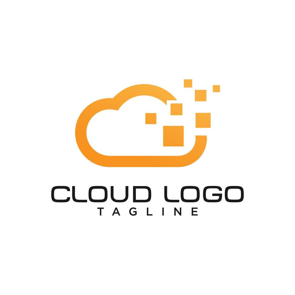 plantilla de vector de logotipo de datos de nube