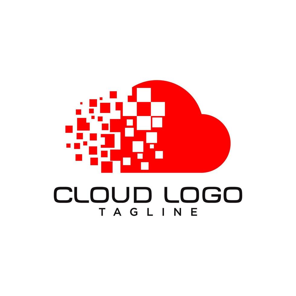 plantilla de vector de logotipo de datos de nube