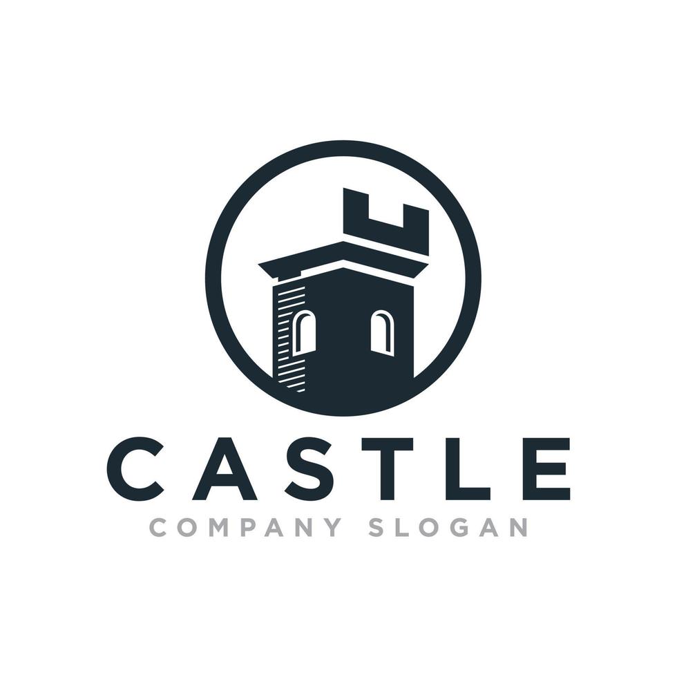 plantilla de diseño de logotipo de castillo vector