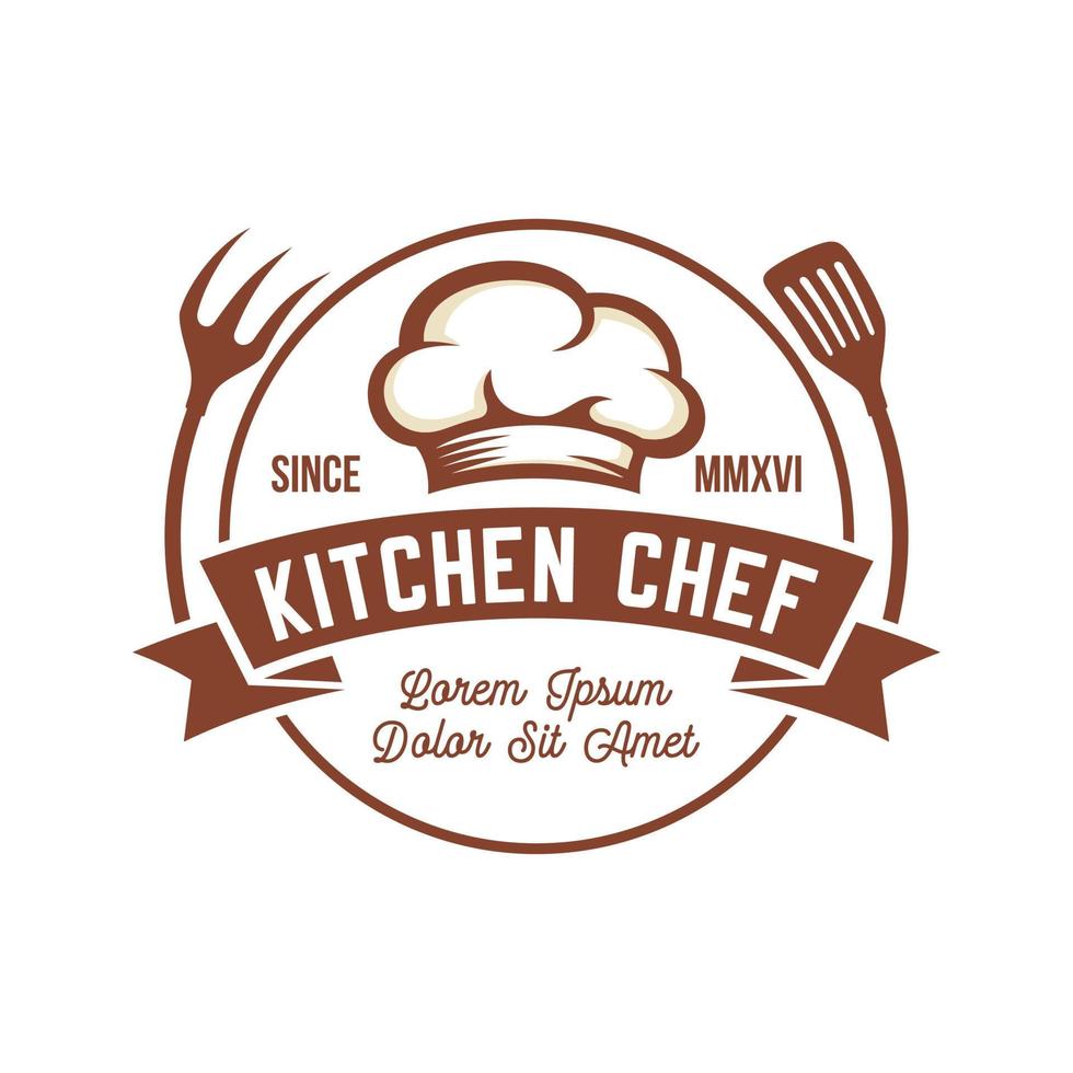 plantilla de vector de diseño de logotipo de chef de cocina