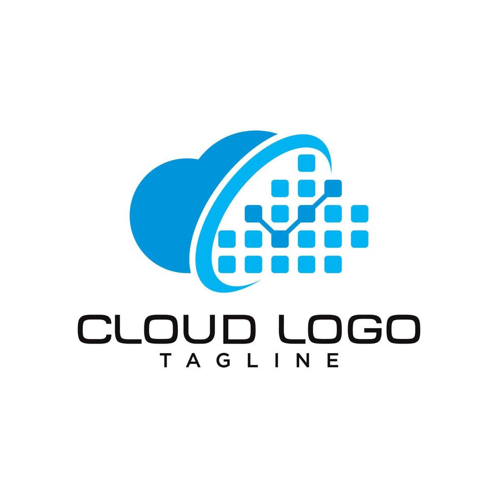 plantilla de vector de logotipo de datos de nube