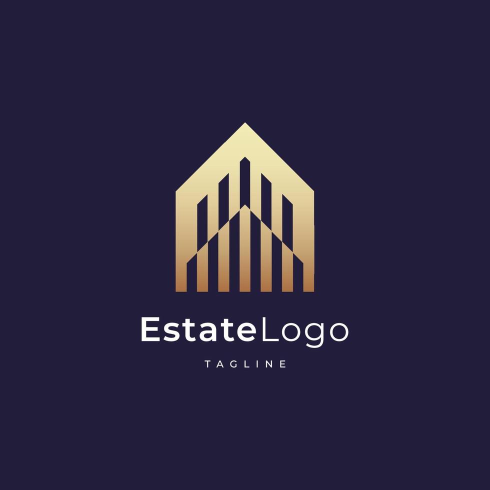 diseño de logotipo de construcción con estilo de espacio negativo inmobiliario, arquitectura, construcción vector