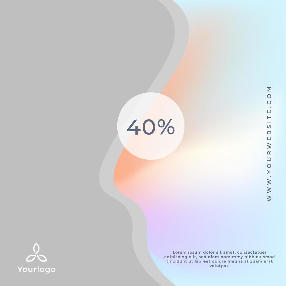 Gradient colorful instagram sale post vector